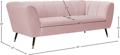 Swoon Pink Velvet Sofa S