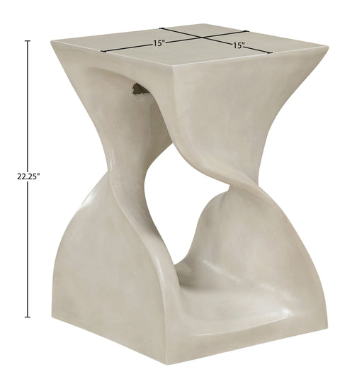 Darcy Beige Concrete Indoor/Outdoor End Table, 1 Piece