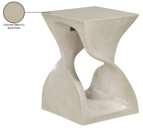 Darcy Beige Concrete Indoor/Outdoor End Table, 1 Piece