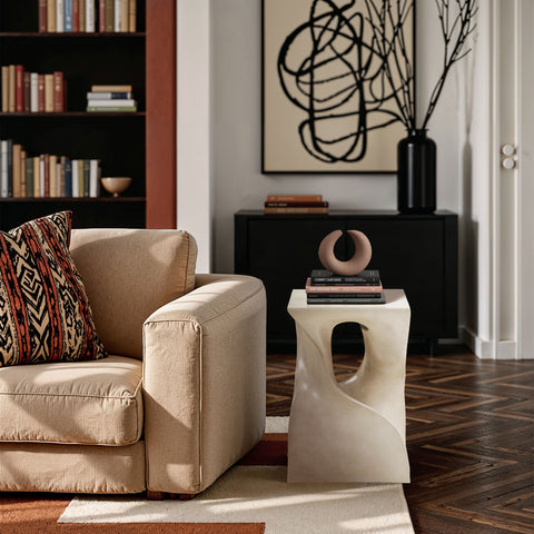 Darcy Taupe Concrete Indoor/Outdoor End Table, 1 Piece