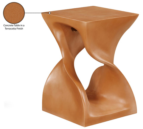 Darcy Terracotta Concrete Indoor/Outdoor End Table, 1 Piece