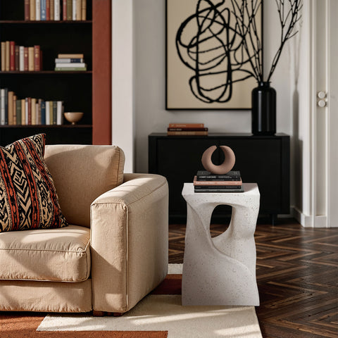 Darcy Terrazzo Concrete Indoor/Outdoor End Table, 1 Piece