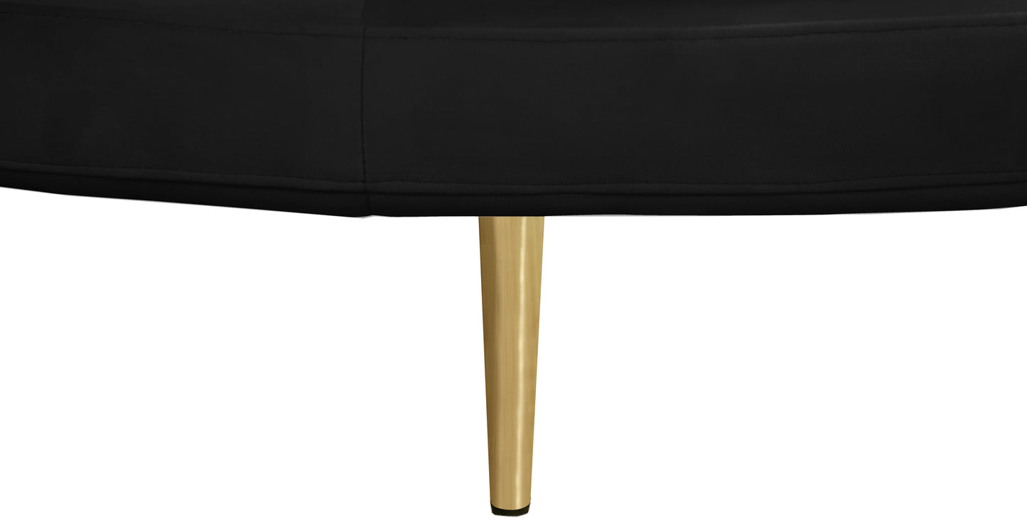 valentina black velvet round sofa settee black