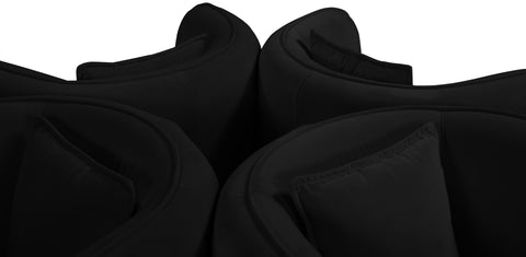 Valentina Black Velvet Round Sofa Settee Black