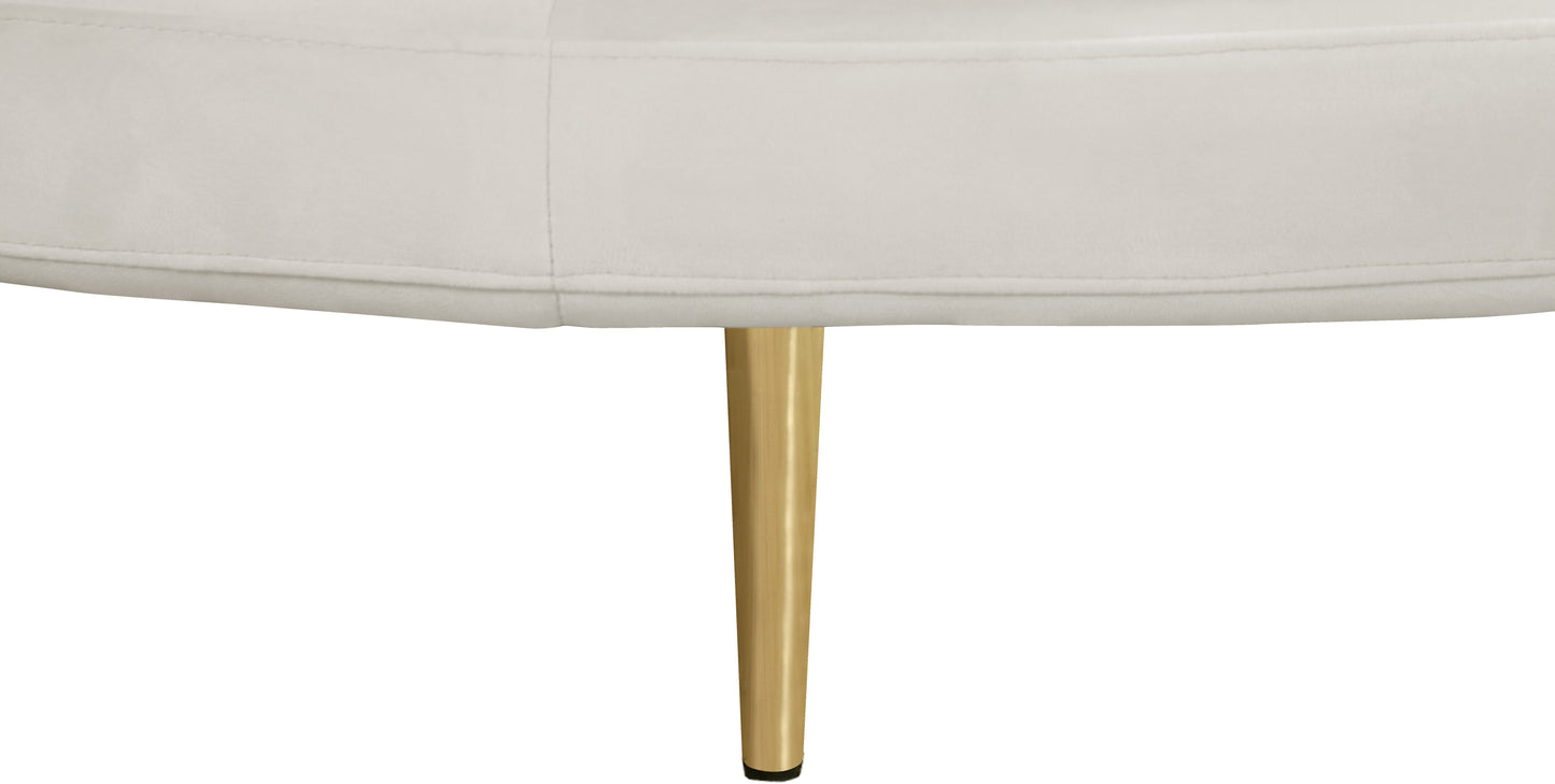 valentina cream velvet round sofa settee cream