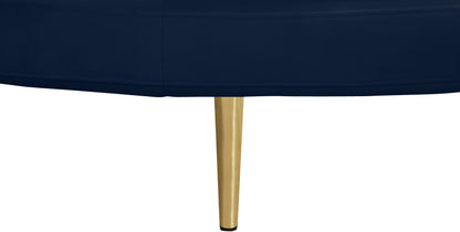 Valentina Navy Velvet Round Sofa Settee Navy