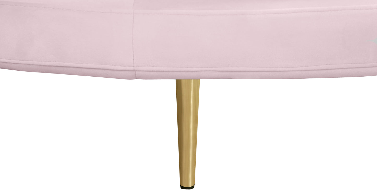 valentina pink velvet round sofa settee pink