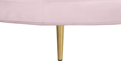Valentina Pink Velvet Round Sofa Settee Pink