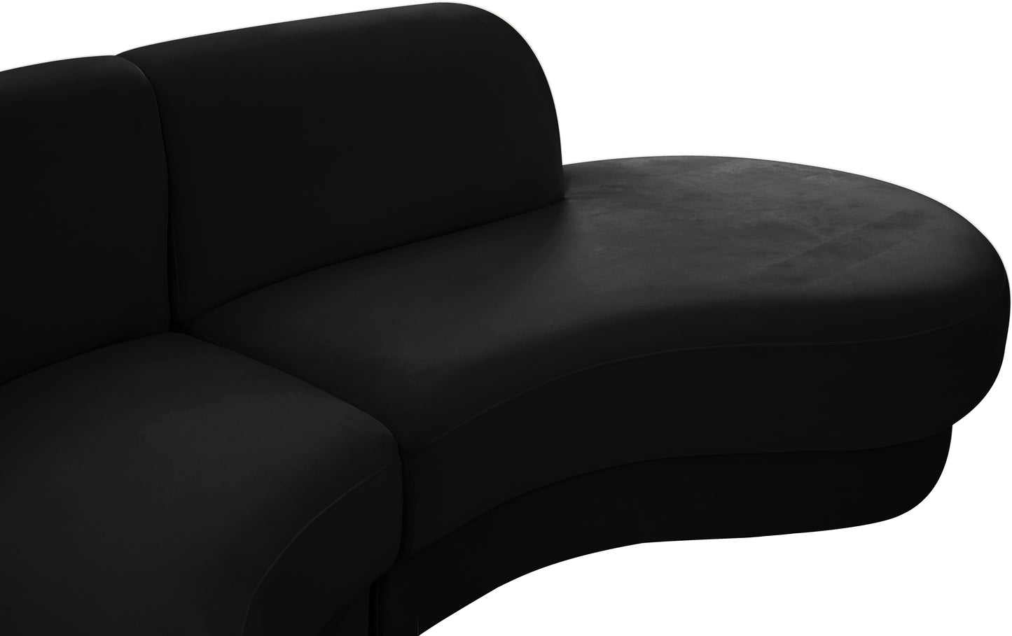 otto black velvet 3pc. sectional (3 boxes) sectional