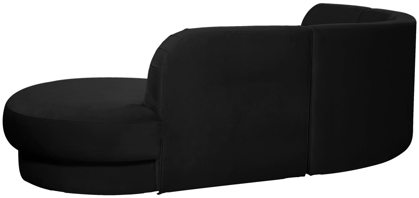 otto black velvet 3pc. sectional (3 boxes) sectional