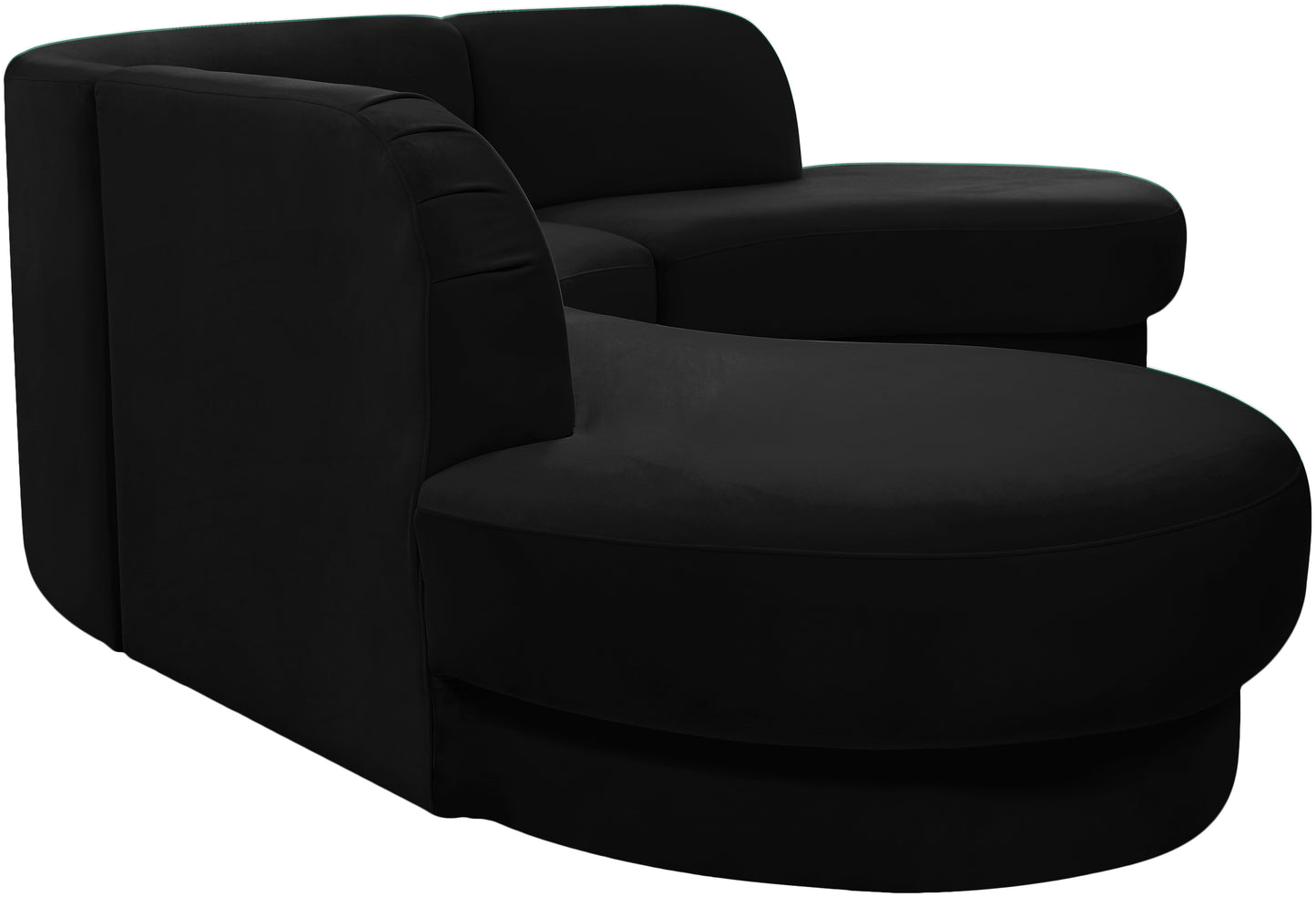 otto black velvet 3pc. sectional (3 boxes) sectional