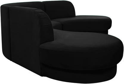 Otto Black Velvet 3pc. Sectional (3 Boxes) Sectional