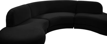 Otto Black Velvet 3pc. Sectional (3 Boxes) Sectional