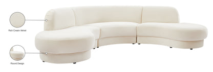 Otto Cream Velvet 3pc. Sectional (3 Boxes) Sectional