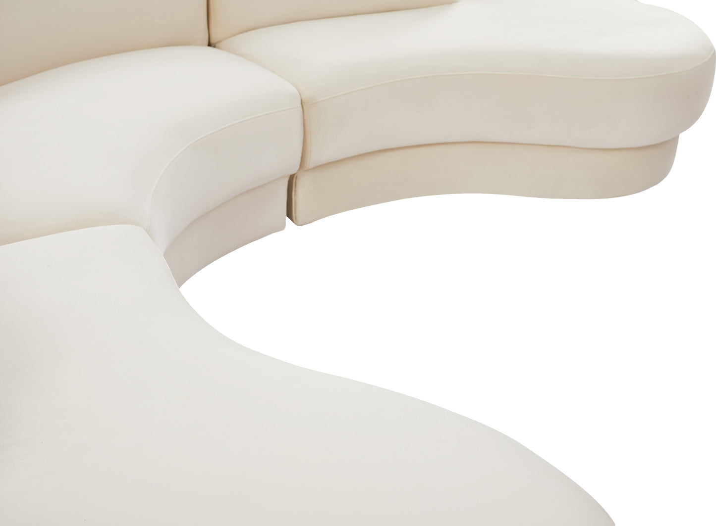 otto cream velvet 3pc. sectional (3 boxes) sectional