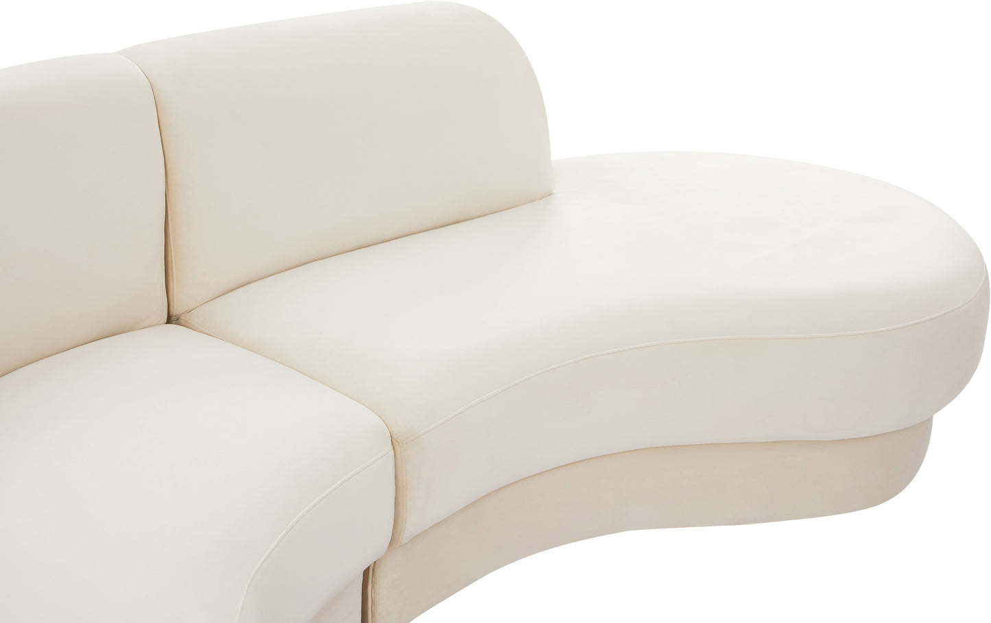 otto cream velvet 3pc. sectional (3 boxes) sectional