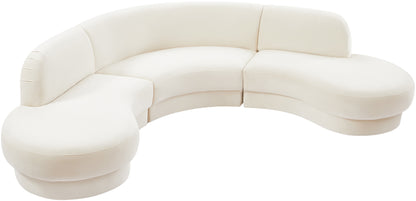 Otto Cream Velvet 3pc. Sectional (3 Boxes) Sectional