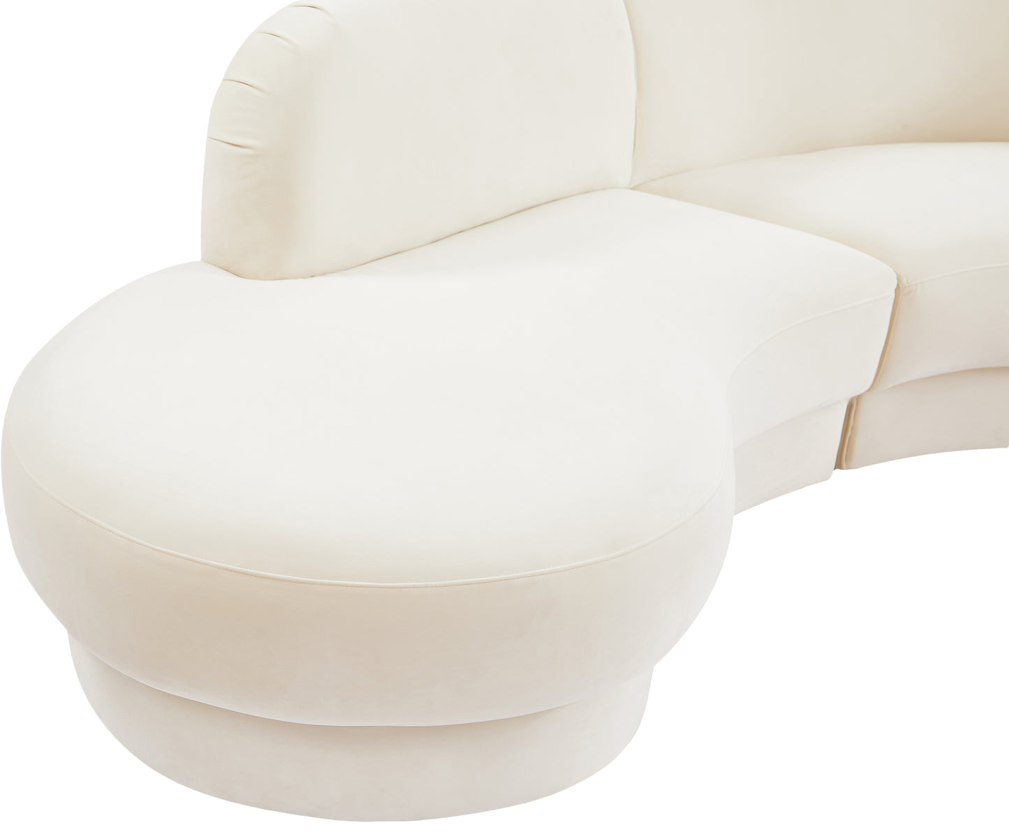 otto cream velvet 3pc. sectional (3 boxes) sectional