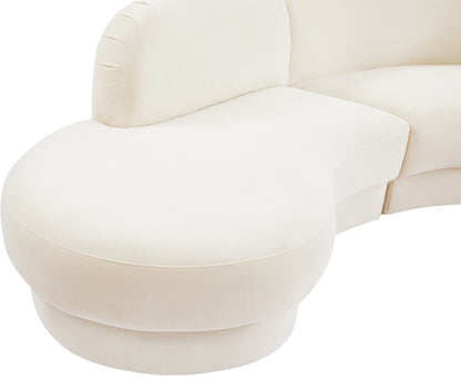 Otto Cream Velvet 3pc. Sectional (3 Boxes) Sectional