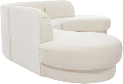 Otto Cream Velvet 3pc. Sectional (3 Boxes) Sectional