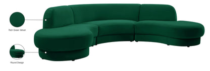 Otto Green Velvet 3pc. Sectional (3 Boxes) Sectional