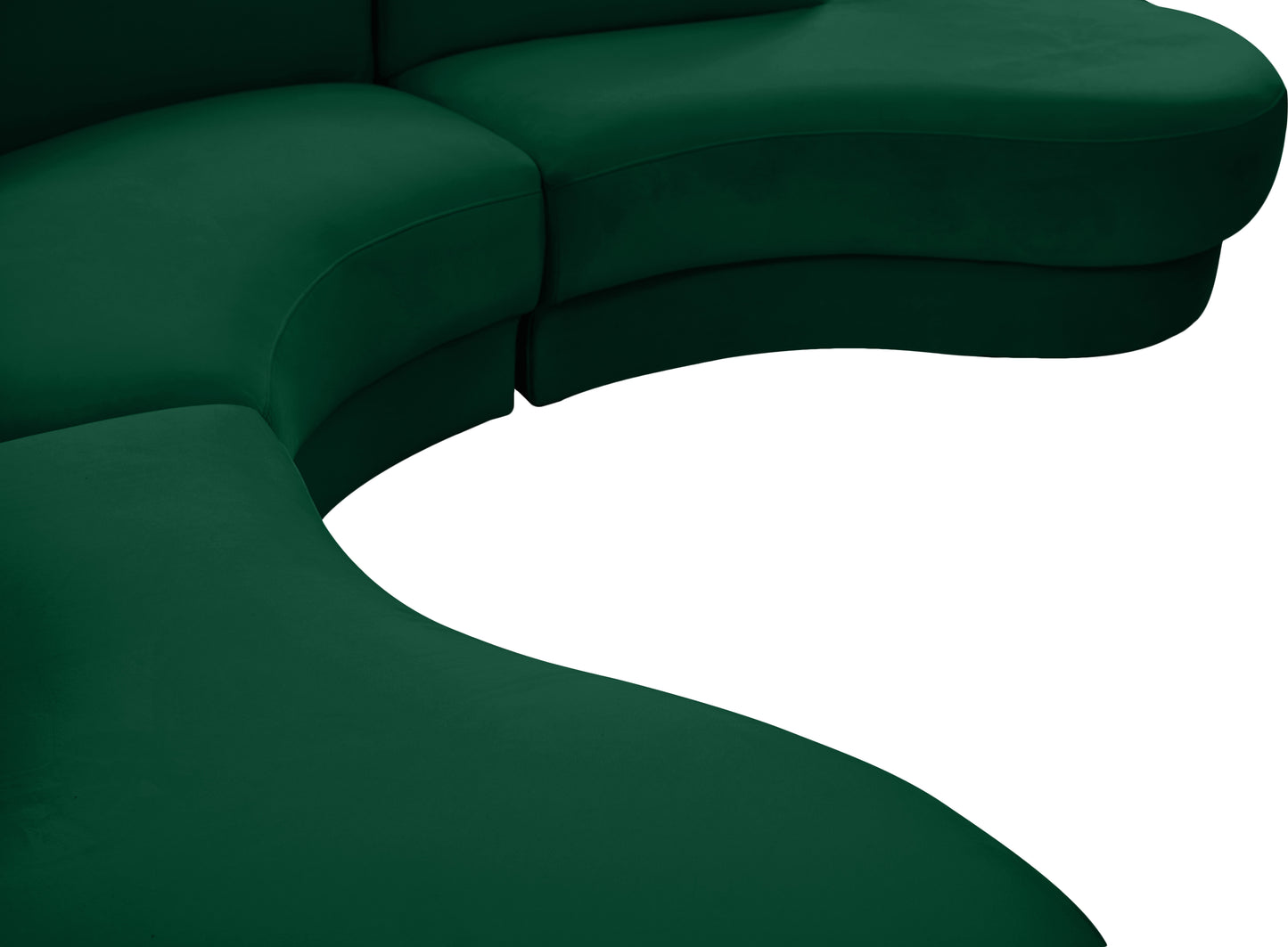 otto green velvet 3pc. sectional (3 boxes) sectional