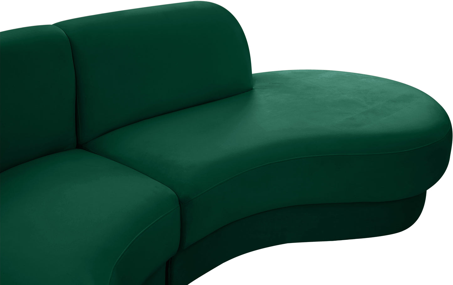 otto green velvet 3pc. sectional (3 boxes) sectional