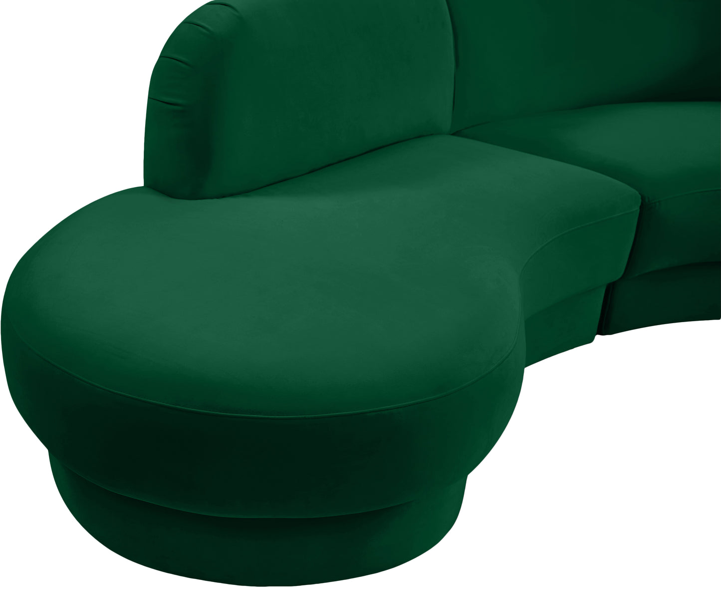 otto green velvet 3pc. sectional (3 boxes) sectional