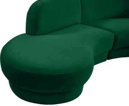 Otto Green Velvet 3pc. Sectional (3 Boxes) Sectional