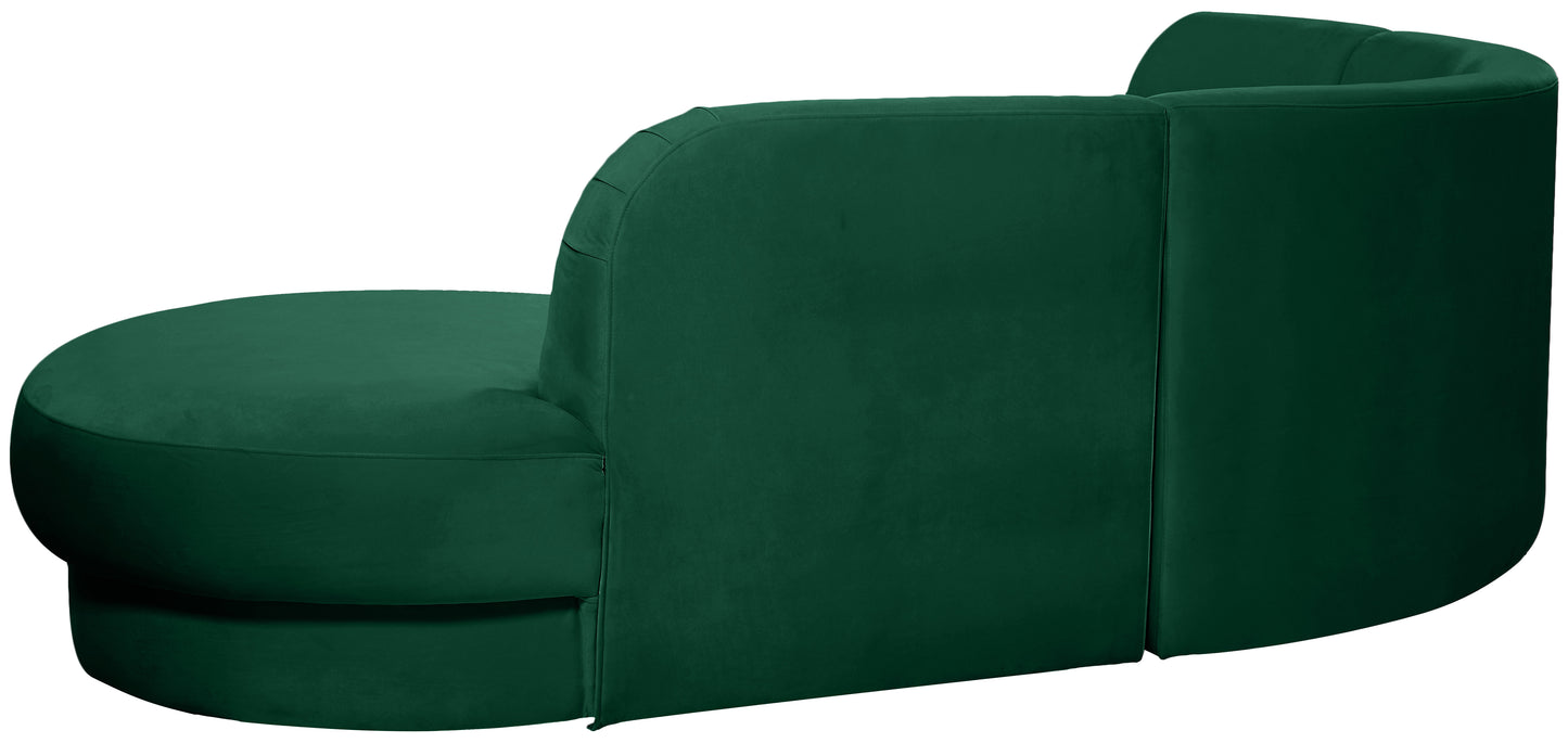 otto green velvet 3pc. sectional (3 boxes) sectional