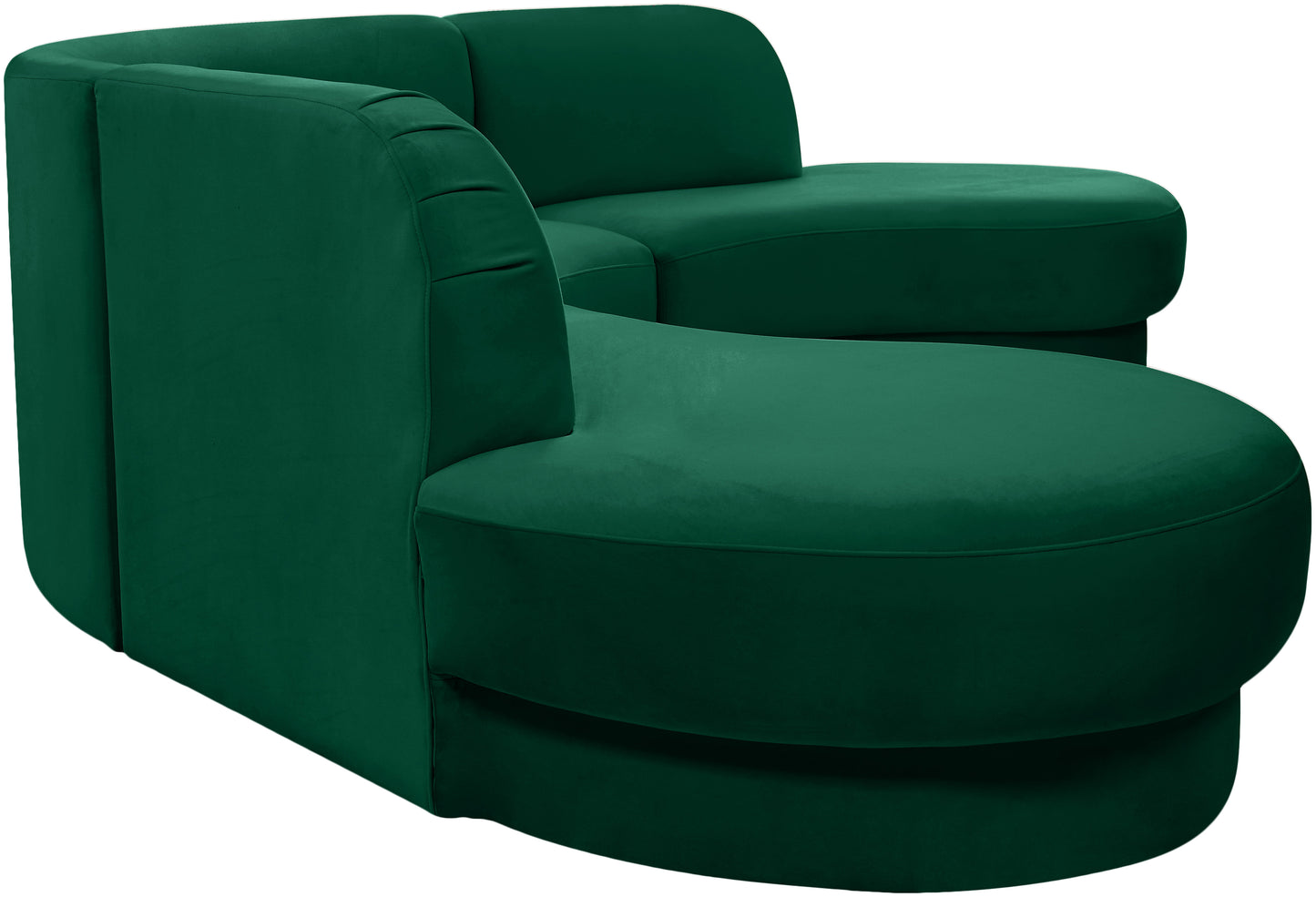 otto green velvet 3pc. sectional (3 boxes) sectional