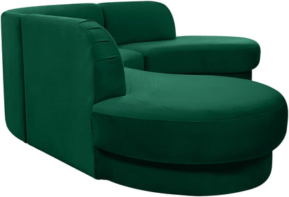 Otto Green Velvet 3pc. Sectional (3 Boxes) Sectional