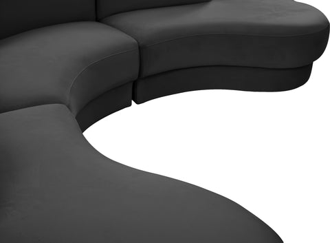 Otto Grey Velvet 3pc. Sectional (3 Boxes) Sectional