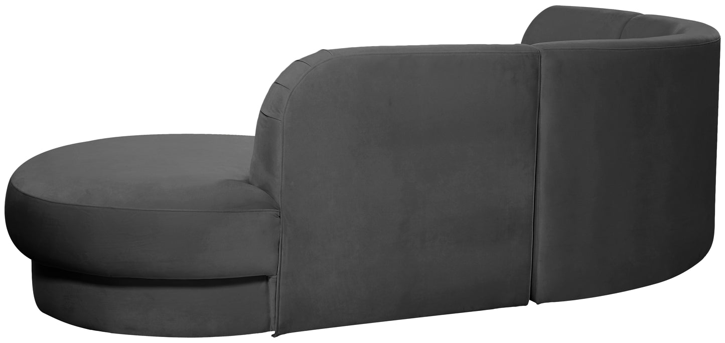 otto grey velvet 3pc. sectional (3 boxes) sectional