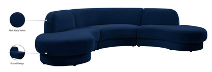 Otto Navy Velvet 3pc. Sectional (3 Boxes) Sectional