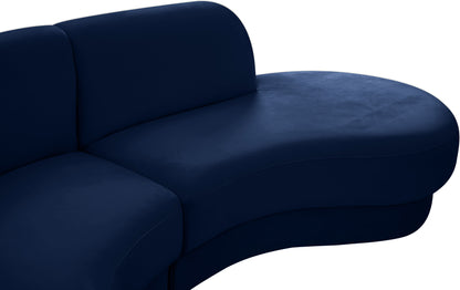 Otto Navy Velvet 3pc. Sectional (3 Boxes) Sectional