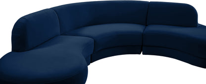 Otto Navy Velvet 3pc. Sectional (3 Boxes) Sectional