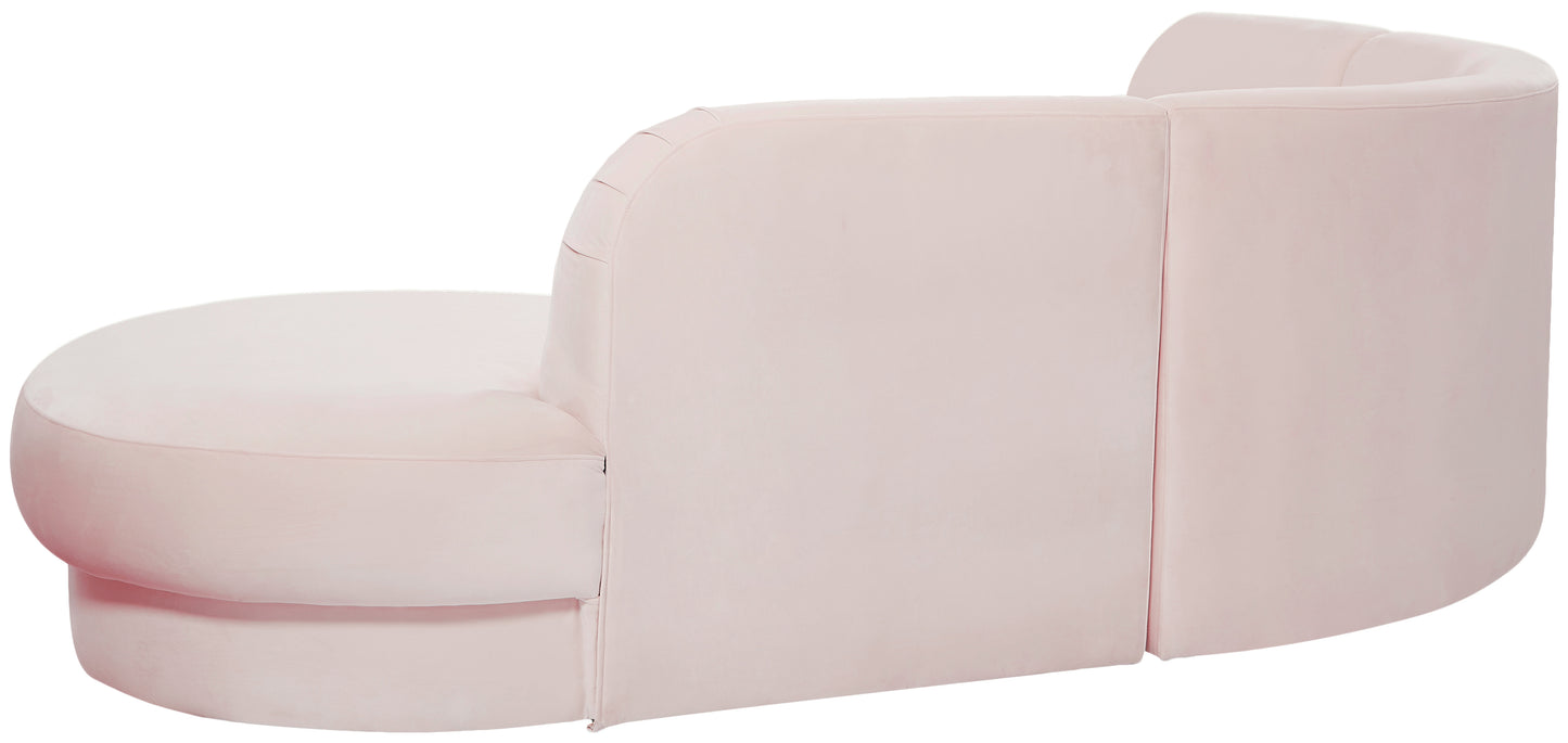 otto pink velvet 3pc. sectional (3 boxes) sectional