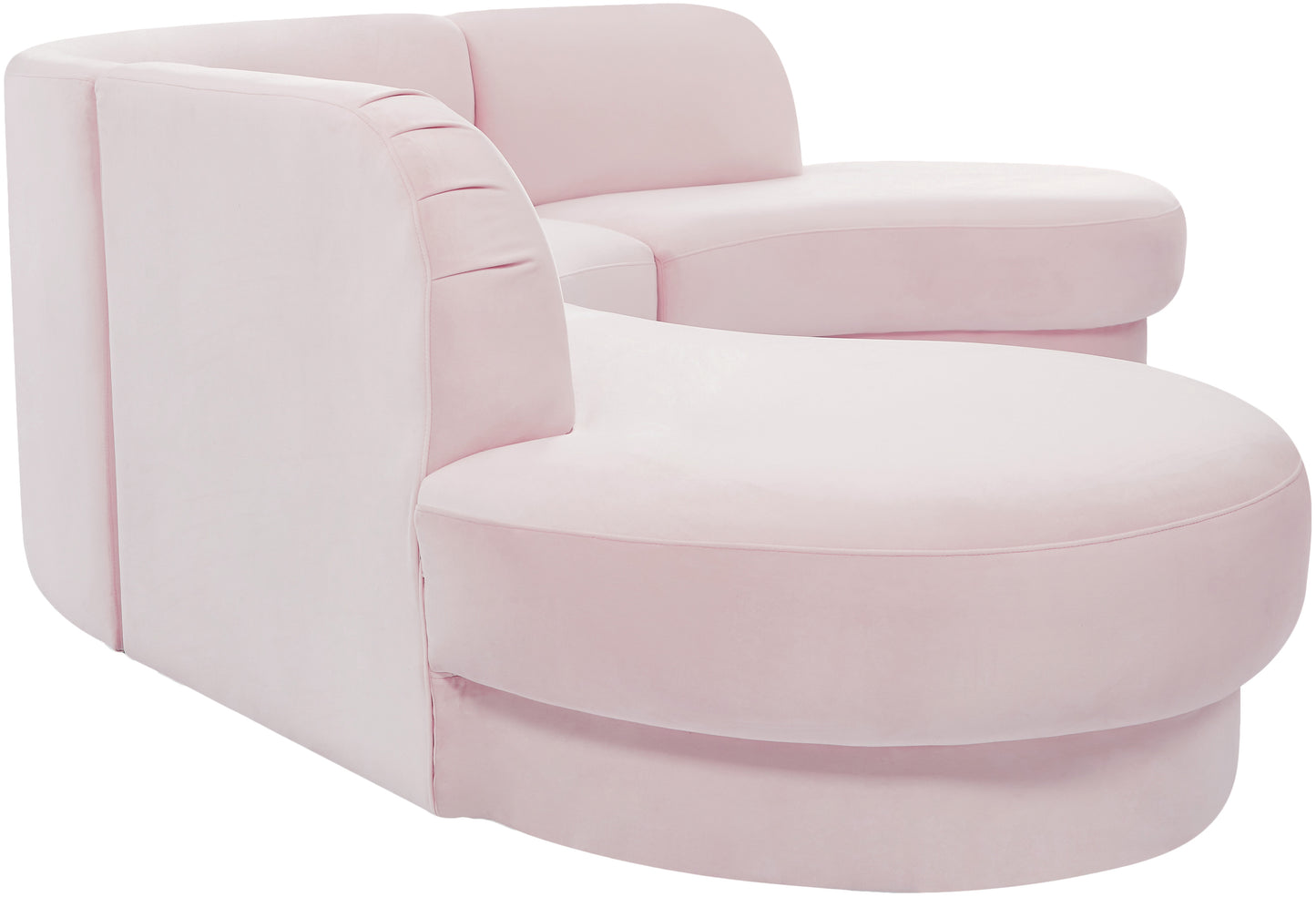 otto pink velvet 3pc. sectional (3 boxes) sectional