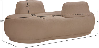 Ward Beige Teddy Fabric Chaise/Loveseat