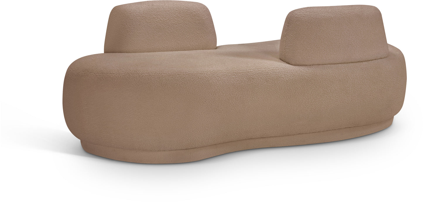 ward beige teddy fabric chaise/loveseat