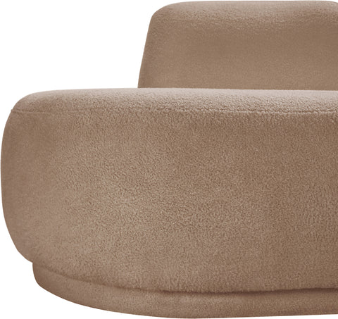Ward Beige Teddy Fabric Chaise/Loveseat