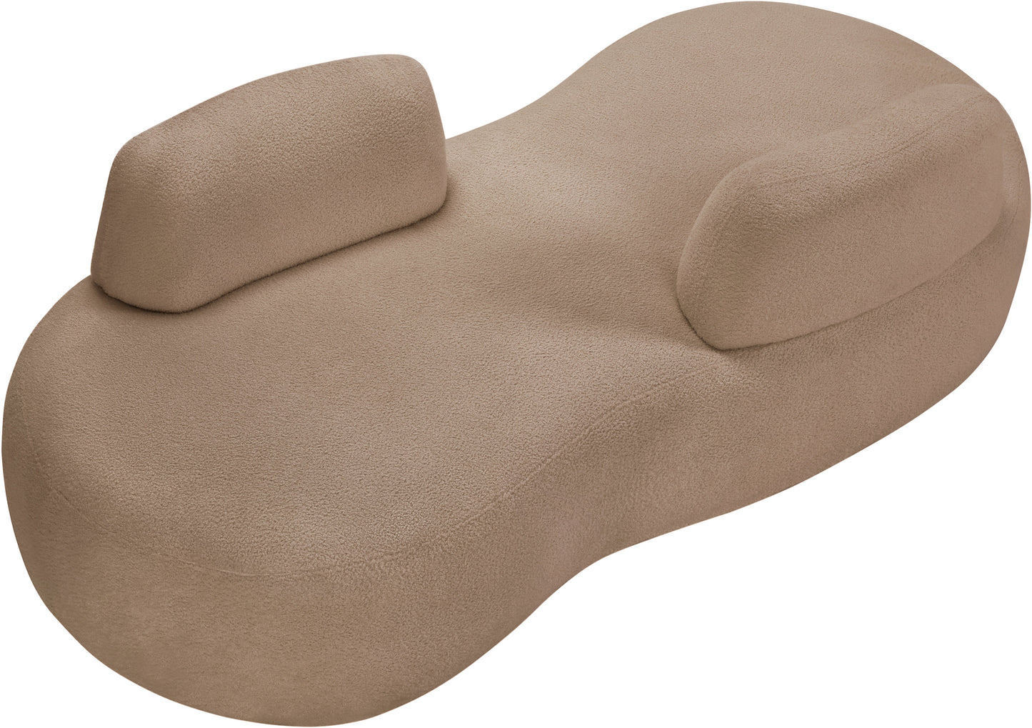 ward beige teddy fabric chaise/loveseat