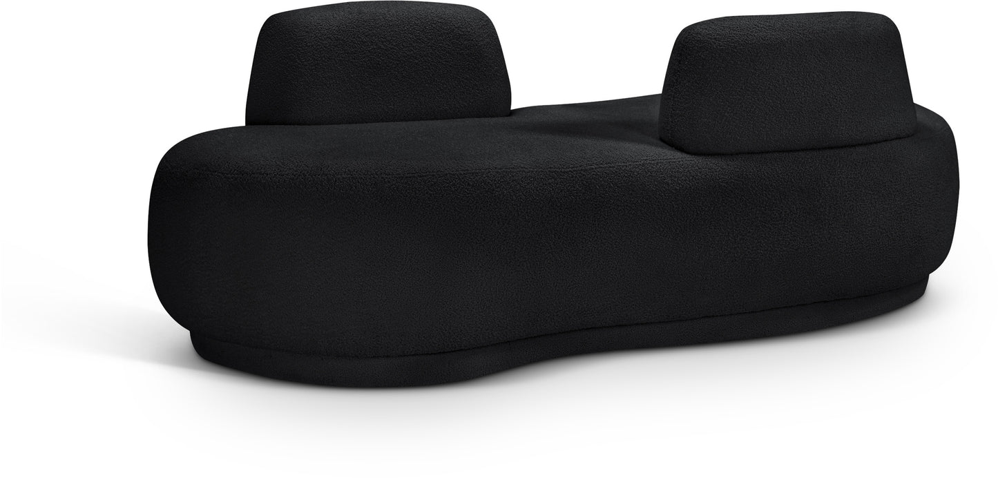 ward black teddy fabric chaise/loveseat