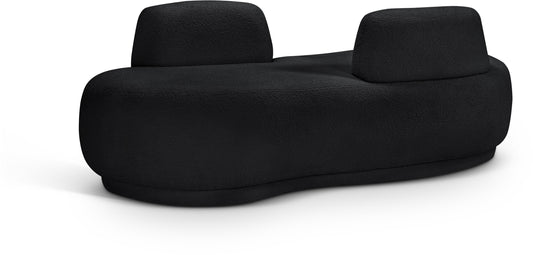 Ward Black Teddy Fabric Chaise/Loveseat