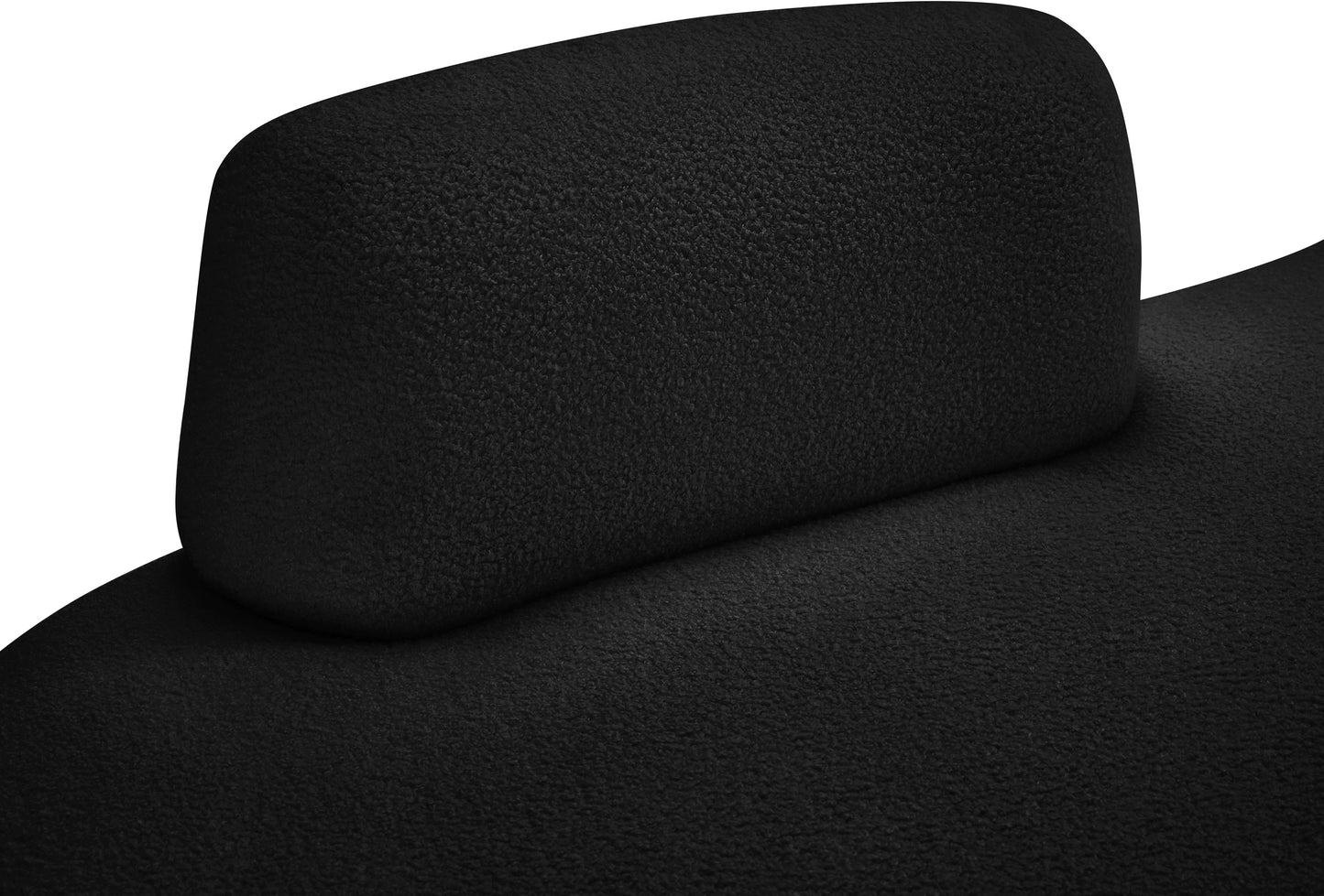 ward black teddy fabric chaise/loveseat