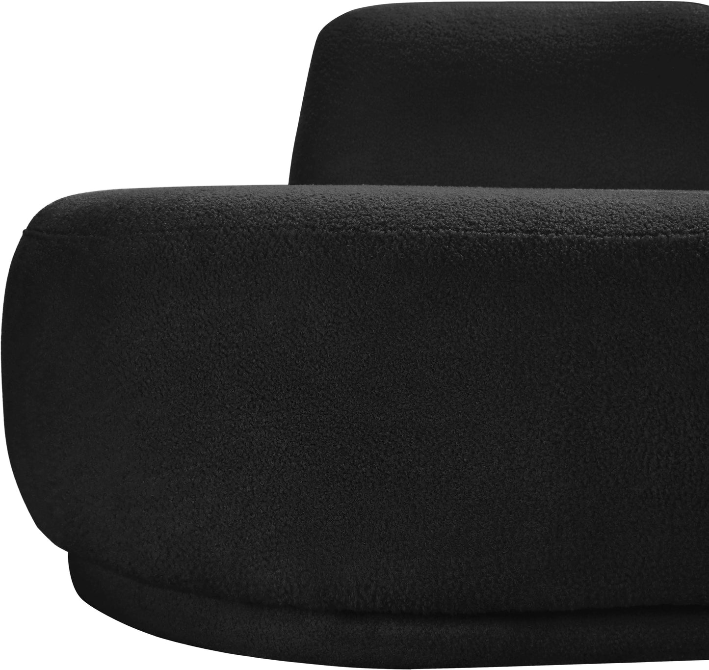 ward black teddy fabric chaise/loveseat