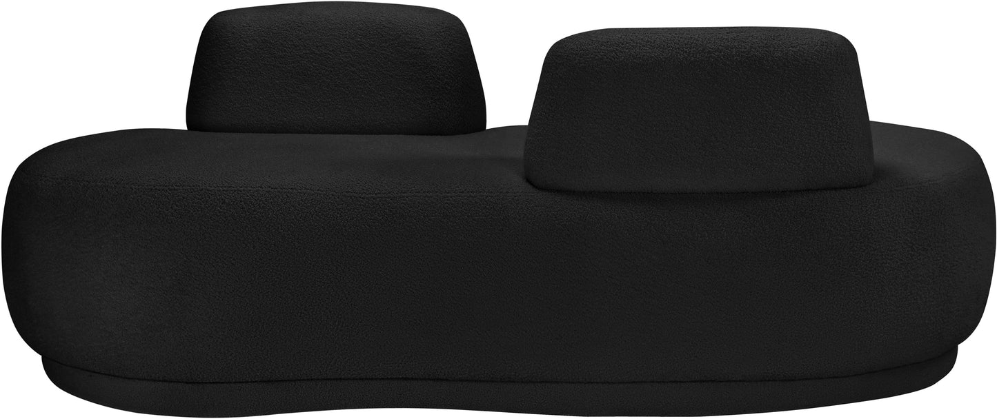 ward black teddy fabric chaise/loveseat