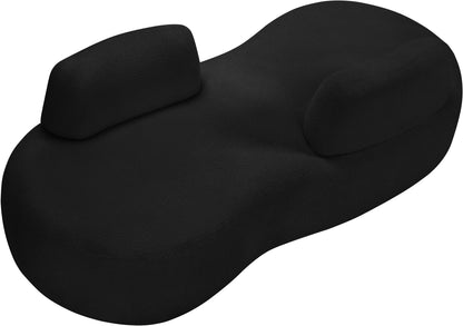 Ward Black Teddy Fabric Chaise/Loveseat