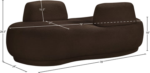 Ward Brown Teddy Fabric Chaise/Loveseat